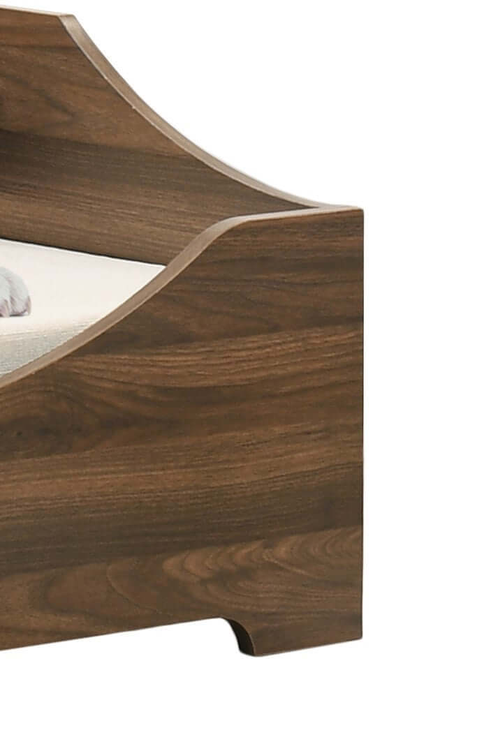 Modern Dog Bed with Cushion, Gibson Brown, Alder Wood Finish, 36" Wide GIGA