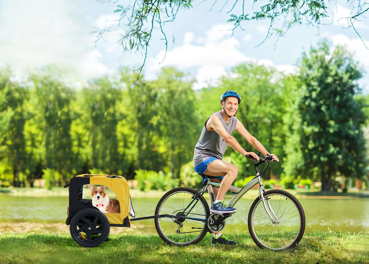 Foldable Dog Stroller, Bicycle Trailer - supdog