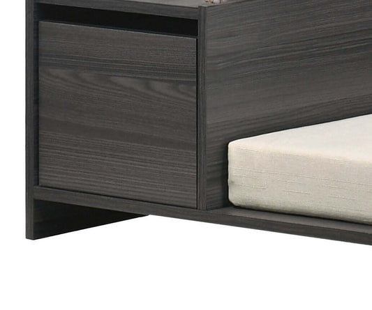 Modern Dog Bed with Cushion and Side Storage Compartment, Esme Ash Gray, 47" Wide GIGA