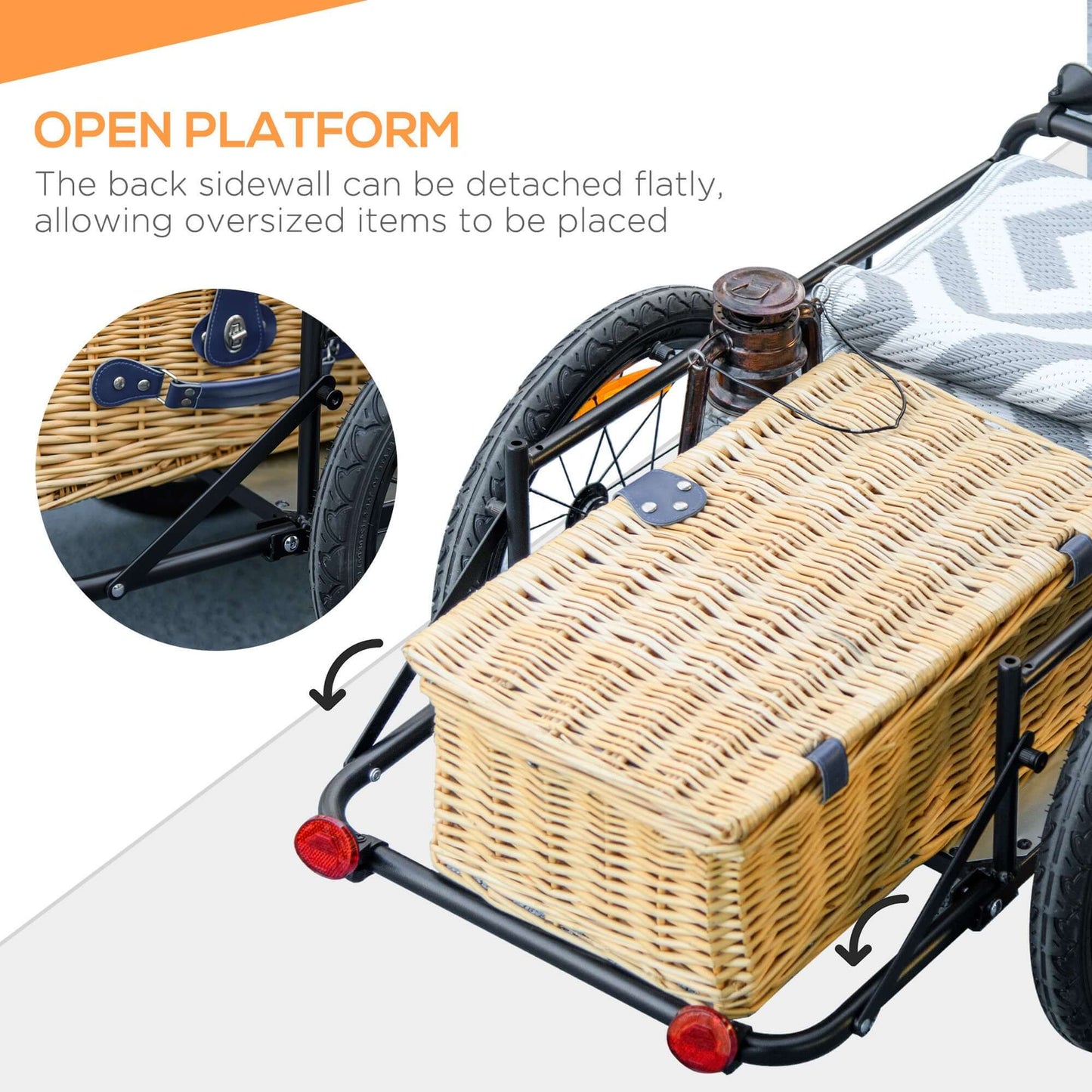 Aosom Pet Bicycle Cargo Trailer with Removable Storage Box