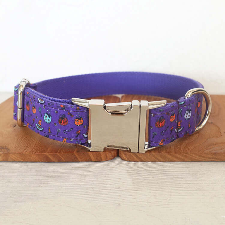 Purple Halloween Print Dog Collar cjdropshipping
