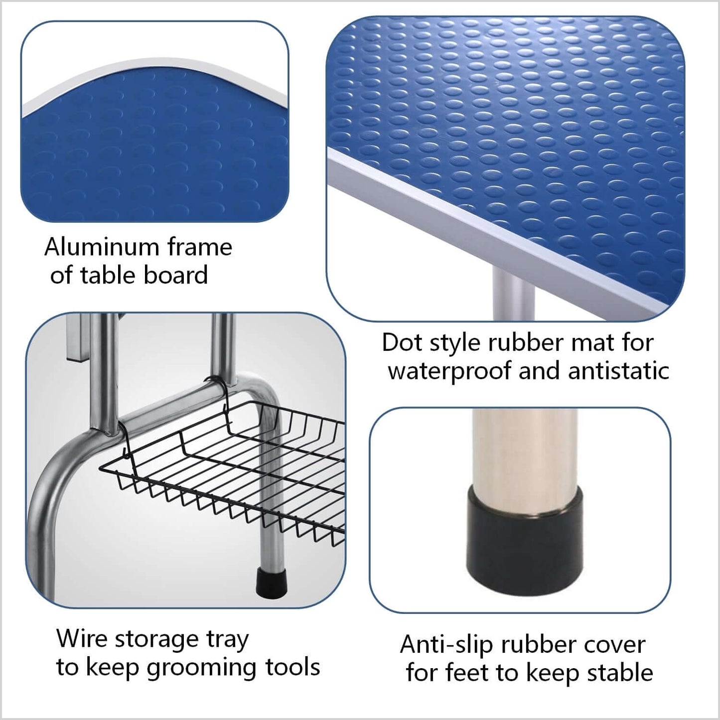 46" Folding Pet Grooming Table, Blue