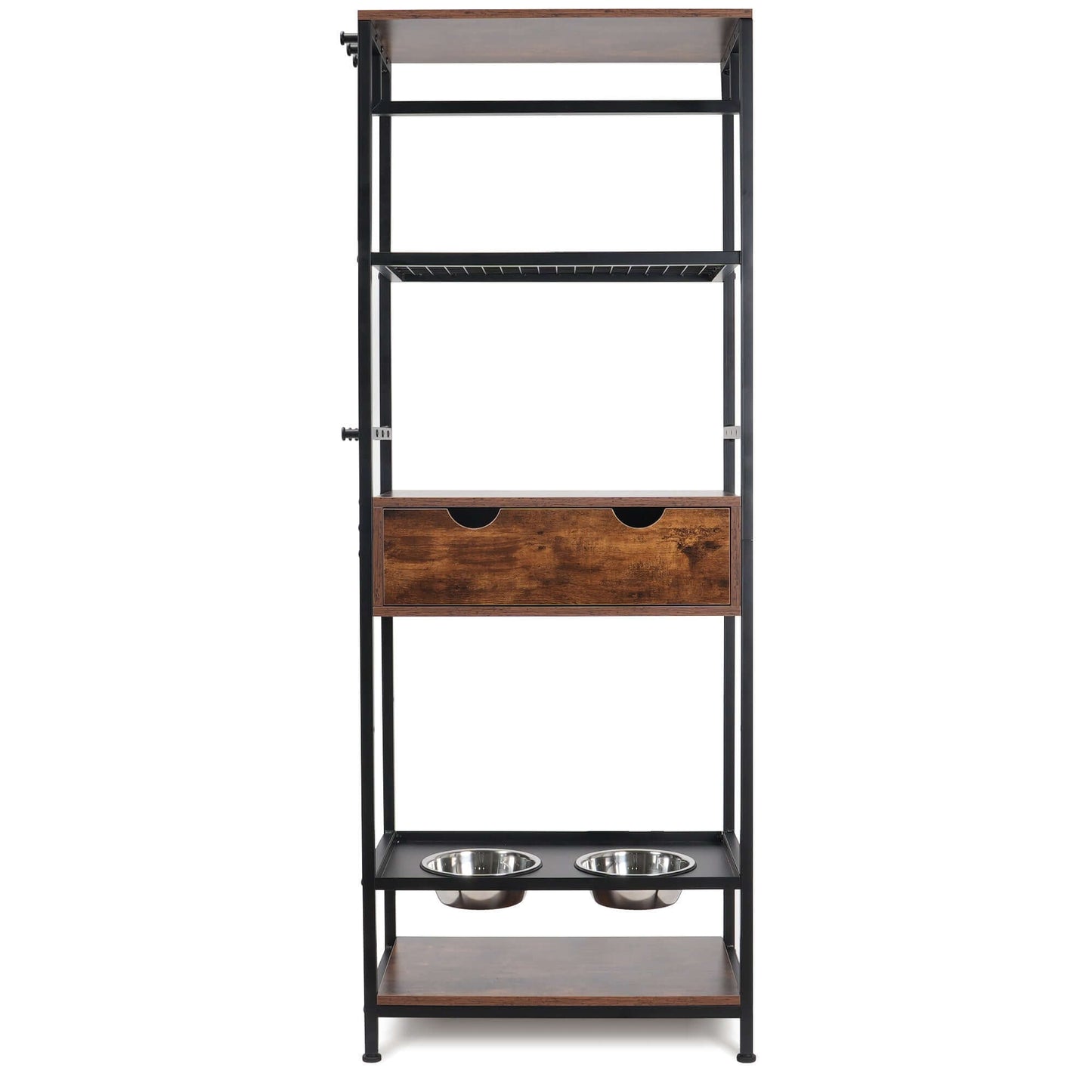 Feeding Station,3 Height Adjustable Raised Dog Bowls for Large and Medium Dogs, Storage with shelves - supdog