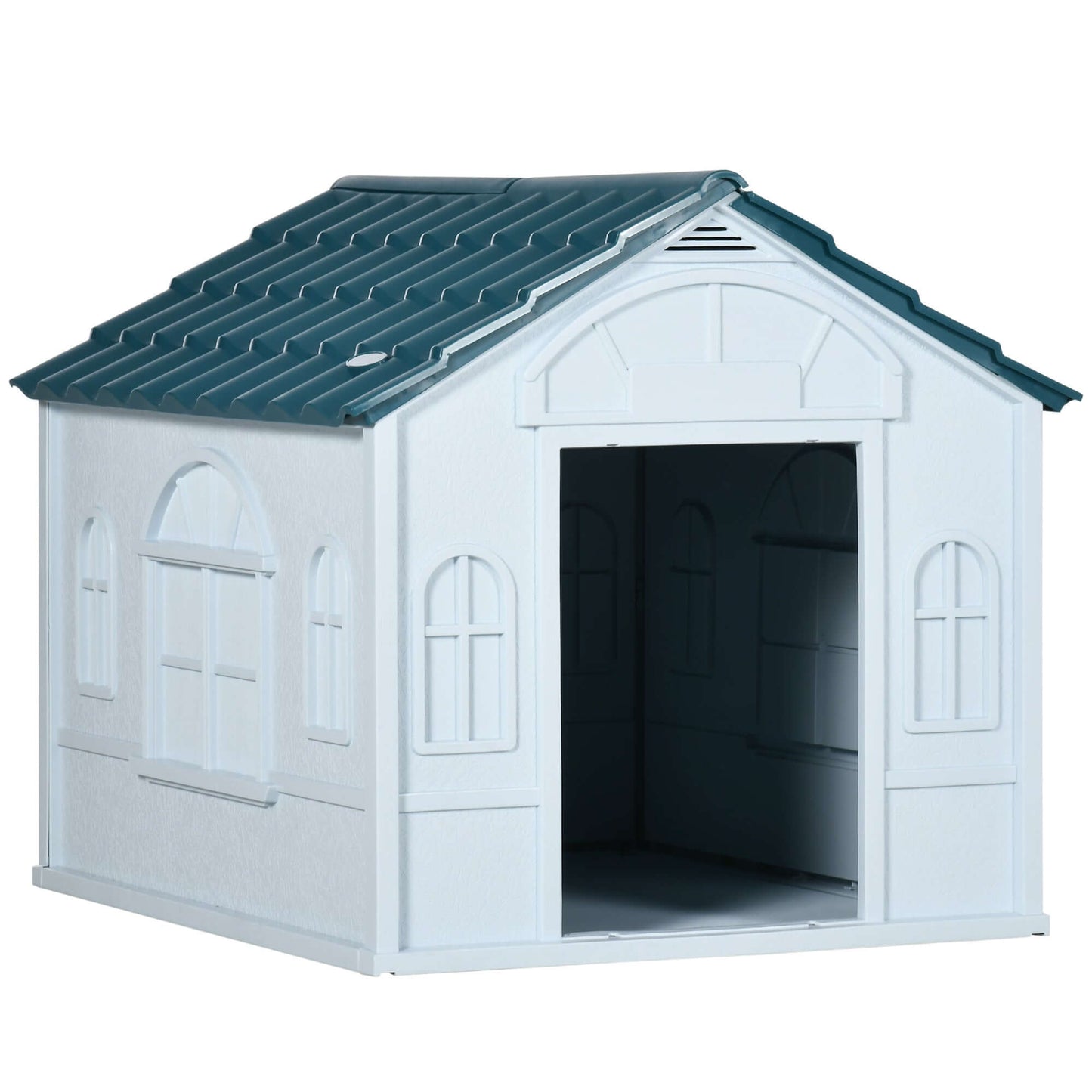Plastic Dog House, Water Resistant for Medium and Small Dogs, Blue supdog