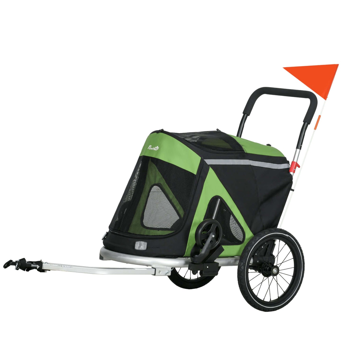 Aosom 2-in-1 Stroller & Bicycle Trailer for Small Dogs, Green