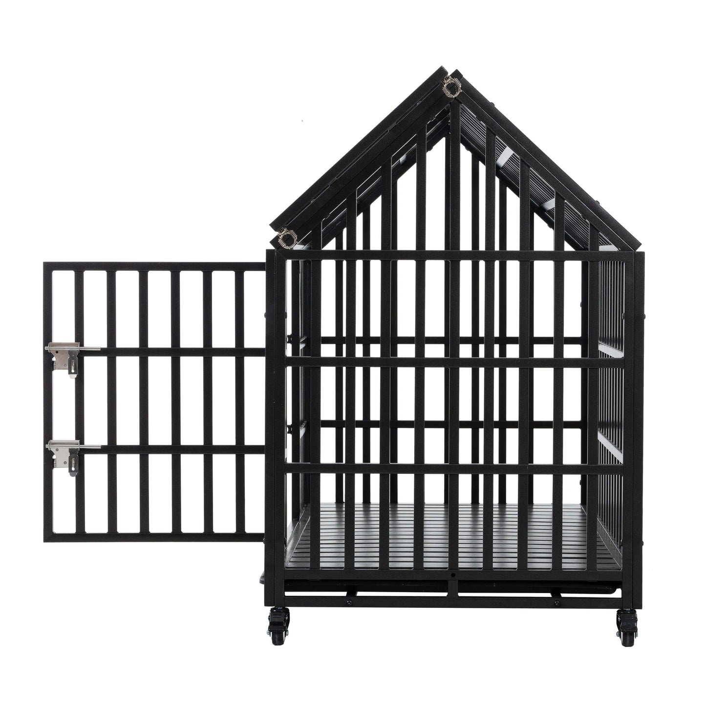 52" Heavy Duty Dog Crate with 4 Lockable Wheels - supdog