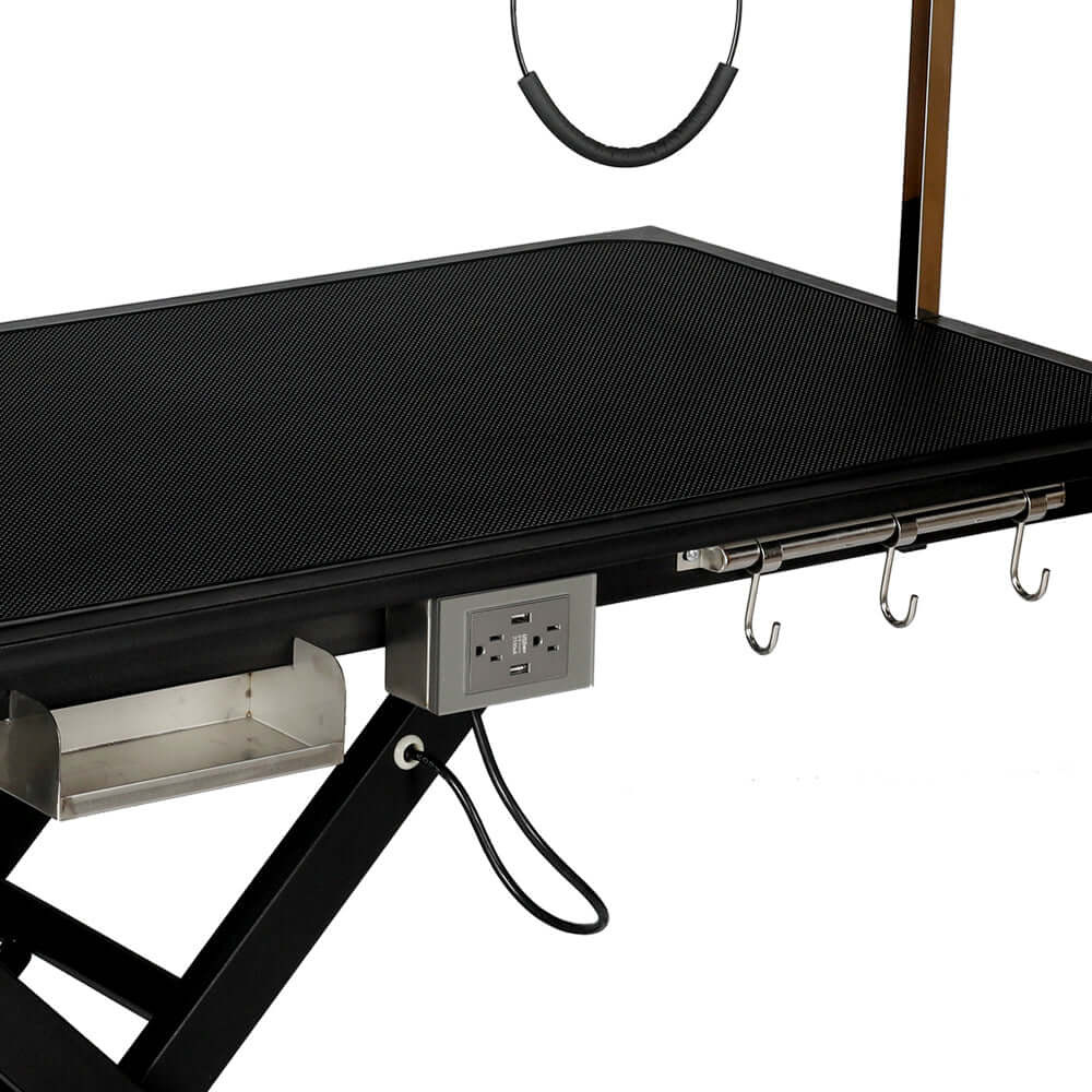 electric pet grooming table, 110V/220V professional groomer recommend super Deluxe electric pet grooming table, 110V/220V professional groomer recommend height adjust from 8 up to 36inch BLACK COLOR GIGA