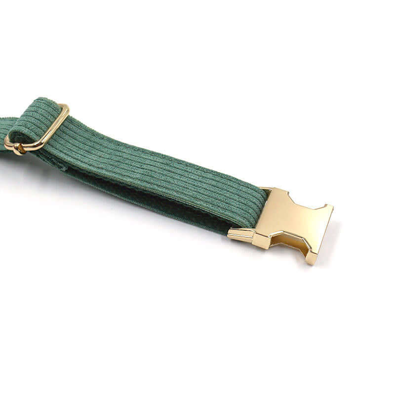 Duck Poop Green Corduroy Dog Collar cjdropshipping