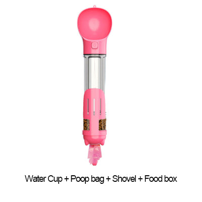 Portable 3 In 1 Multifunctional Dog Water Bottle Feeder Poop Bag Dispenser - supdog