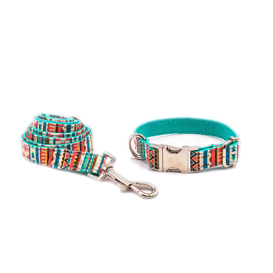 Green Dog Collar, Leash, Set cjdropshipping