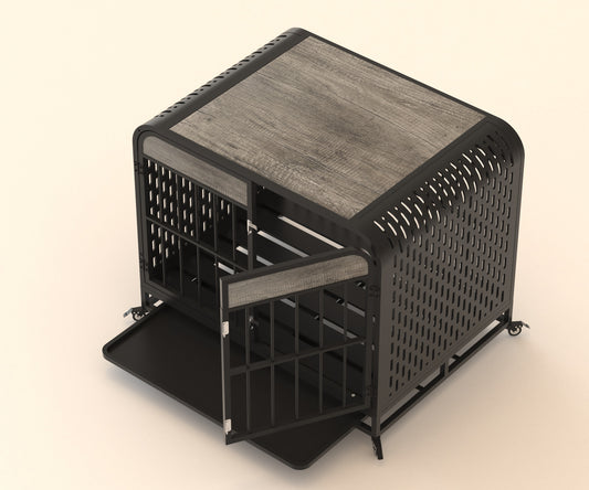 33" Heavy Duty Dog Crate for Small Dogs, Grey - supdog