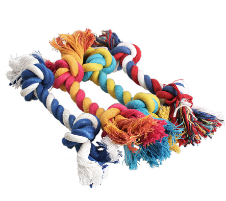 Durable Dog Bite Rope Toy with Double Knots | Molar Bite-Resistant Cotton Rope Toy cjdropshipping