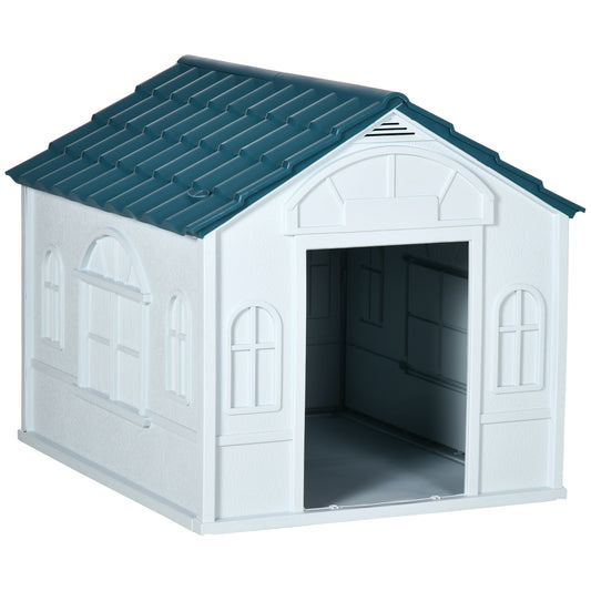 Plastic Dog House, Water Resistant for Large Dogs, Blue supdog