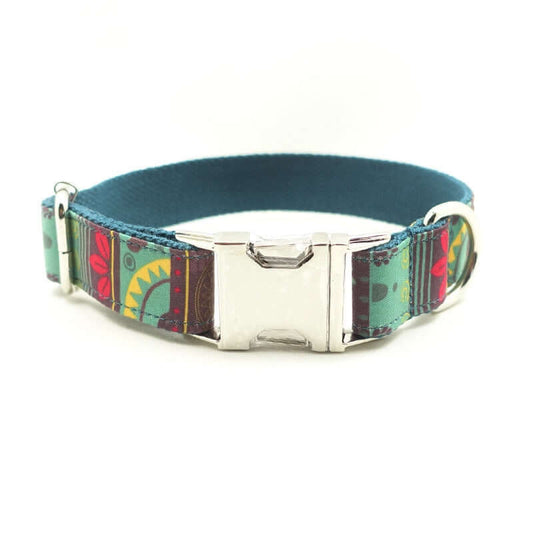 Green Patterned Dog Collar cjdropshipping