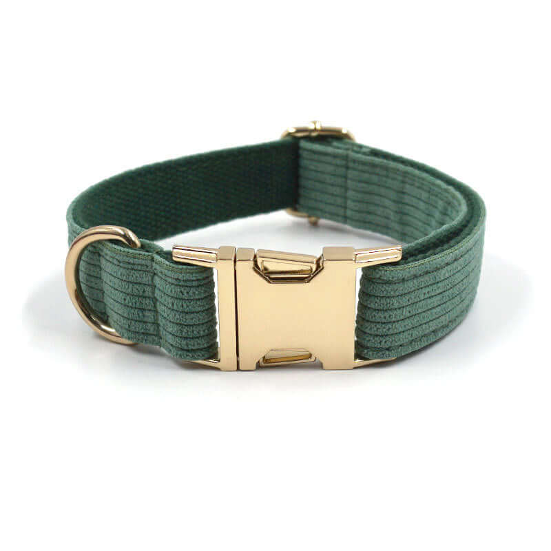 Duck Poop Green Corduroy Dog Collar cjdropshipping