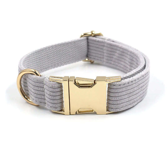 Corduroy Grey Dog Collar, Leash cjdropshipping