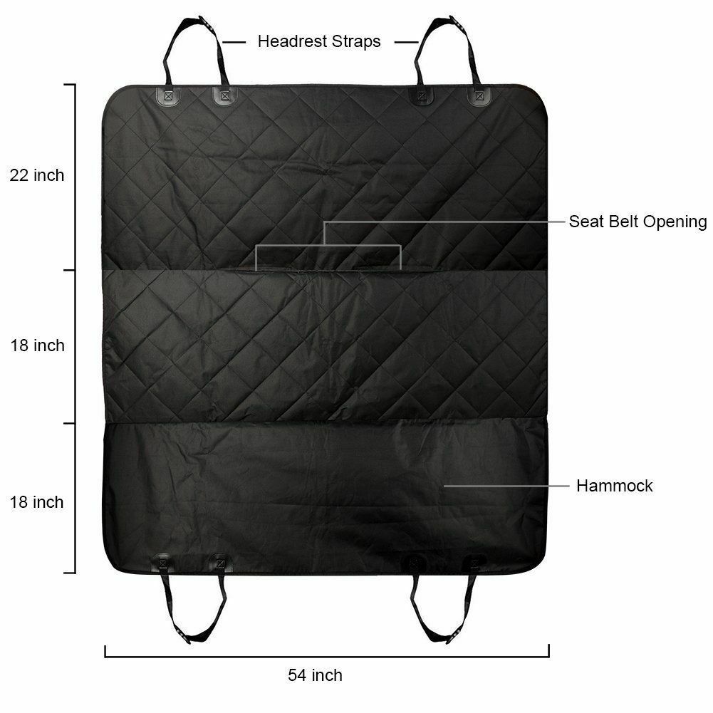 Seat Cover Rear Back Car Pet Dog Travel Waterproof Bench Protector Luxury -Black cjdropshipping