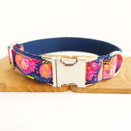 Purple/Pink Graffiti Dog Collar cjdropshipping