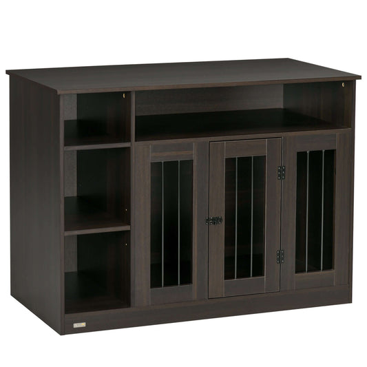 47" Dog Crate Furniture with Adjustable Shelf, Brown
