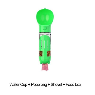 Portable 3 In 1 Multifunctional Dog Water Bottle Feeder Poop Bag Dispenser - supdog