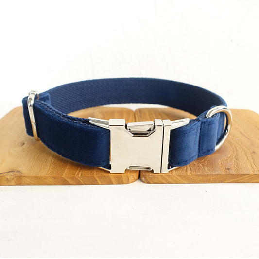 Blue, Yellow or Green Velvet Dog Collar cjdropshipping