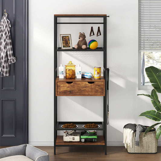 Feeding Station,3 Height Adjustable Raised Dog Bowls for Large and Medium Dogs, Storage with shelves supdog