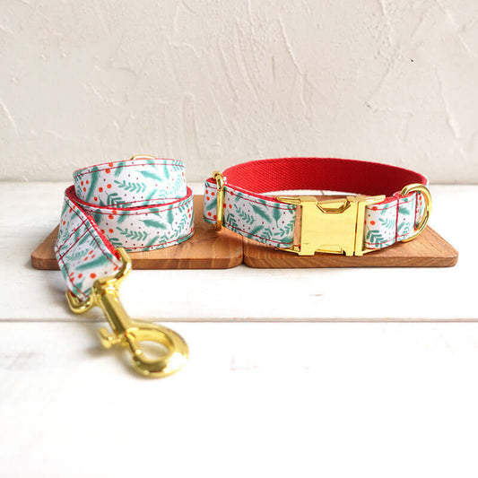 Christmas Themed Dog Collar, Leash, Bow, Set cjdropshipping