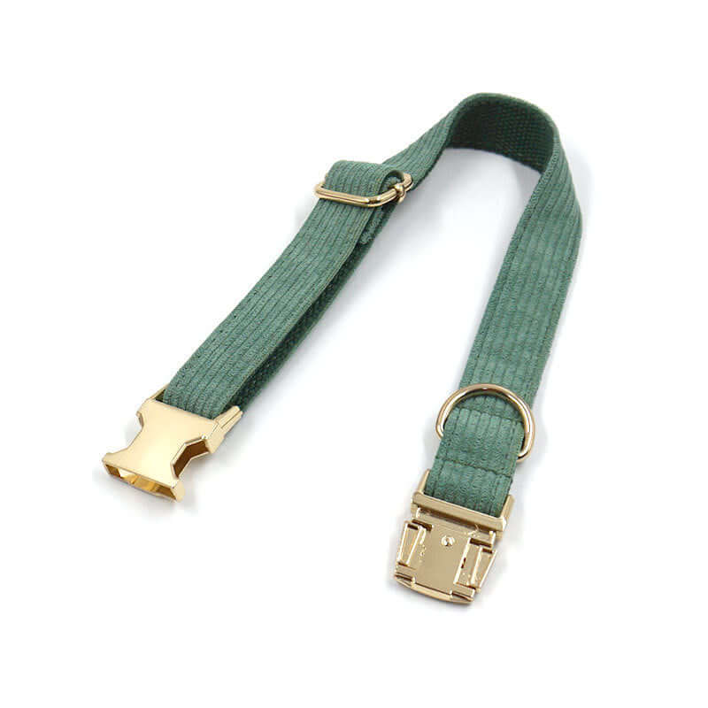 Duck Poop Green Corduroy Dog Collar cjdropshipping