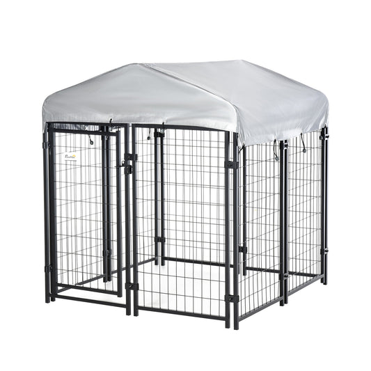 4' x 4' x 4.5' Dog Playpen with Lockable Door, Water-resistant Canopy