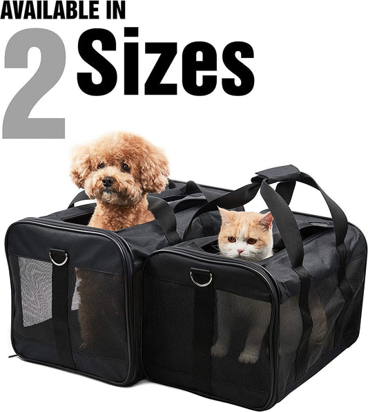 Pet Carrier Soft Sided Portable Bag, Collapsible, Durable, Airline Approved