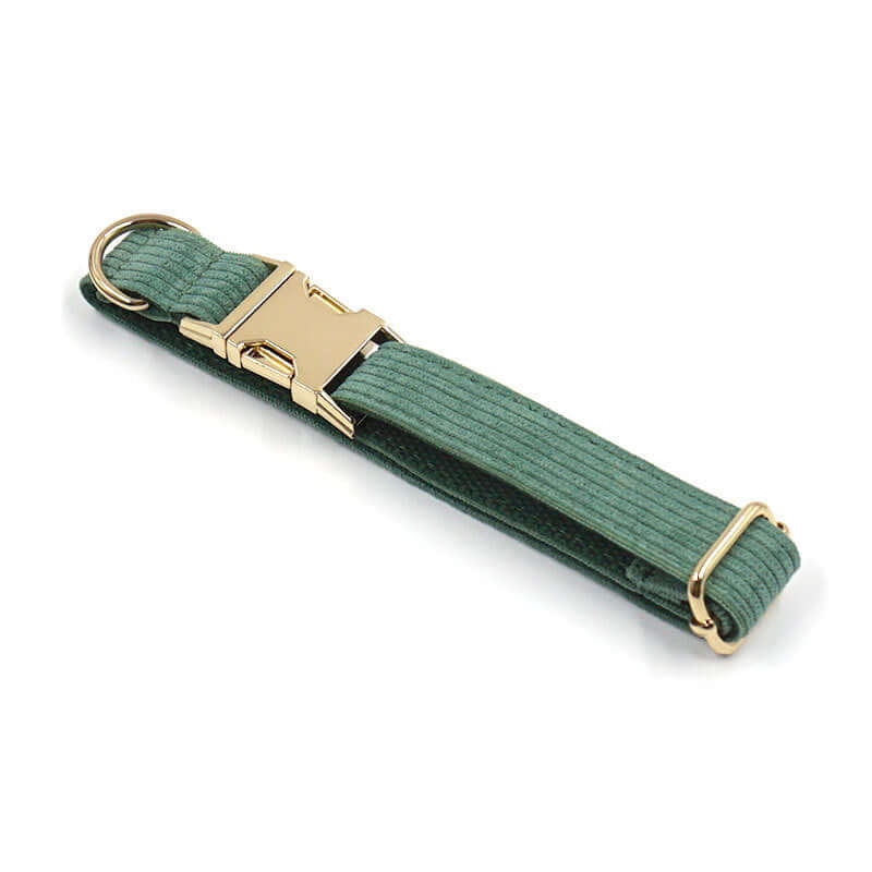 Duck Poop Green Corduroy Dog Collar cjdropshipping