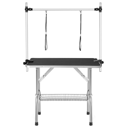 Professional Dog Pet Grooming Table Large Adjustable Heavy Duty Portable w/Arm & Noose & Mesh Tray GIGA